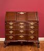 RARE AND IMPORTANT CHIPPENDALE SALEM BLOCK FRONT DESK WITH BLOCKED LID, Salem, MA; circa 1770