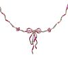 An Art Deco Ruby & Diamond Bow Necklace in 14K