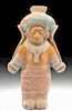 Jamacoaque Polychrome Standing Female Whistling Figure