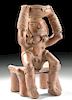 Rare Sinu Pottery Female Seated Bench Figure