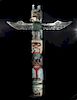 Huge 20th C. Wood Totem Pole Muckleshoot Reservation