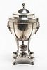A Silver-Plate Hot Water Urn on Stand, Height 19 1/4 inches.