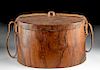 19th C. Polynesian Tokelau Island Wood Bait Box