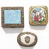 3 ASIAN BRASS TRINKET BOXES FROM JAPAN, CHINA AND OTHER