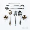 Eight Pieces of Arts and Crafts Sterling Silver Tableware