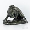 After Antoine-Louis Barye (French, 1795-1875)  Bronze Model of a Lion and Snake