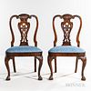Pair of Georgian Carved Walnut Side Chairs