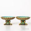 Pair of George Jones Majolica Footed Compotes