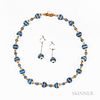 Wedgwood Blue Jasper Bead Necklace and Earrings