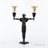 Emile Louis Picault (French, 1833-1915)  Art Deco Bronze Table Lamp