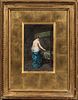 Gaston Gèrard (French, b. 1859)  Draped Nude in an Elegant Bedroom