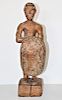 African Carved Wooden Erotic Figure w Shield