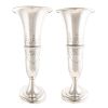 Pair Dominick & Haff Sterling Tall Trumpet Vases