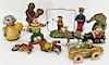 10PC Antique J. Chein T.P.S. Wind Up Tin Toys