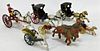 6PC American Cast Iron Horse Drawn Carriage Toys