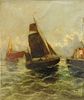 Georg Fischof Impressionist Harbor Painting