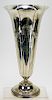 19C. English Sterling Silver Trumpet Vase