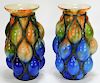 PR Kralik Caged Bohemian Art Glass Vases
