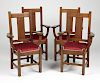 A set of 4 Roycroft arm chairs