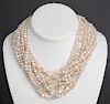 18K Yellow Gold Diamond & Pearl Necklace