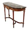 French Louis XVI Style Console with Marble Top