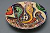 Artist Signed Modern Hand-Painted Ceramic Plate