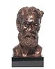 Signed Composition Bust of A Bearded Man