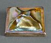 Tiffany Favrile Art Glass Tile & Silver Brooch
