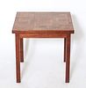 Signed Hand-Crafted Parquetry Side Table