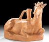Masterful Greek Hellenistic Terracotta Goat Vessel