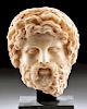 Fine Hellenistic Marble Head of a Bearded Man