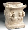 Roman Marble Altar / Fountain - Minerva, Apollo, & Rams