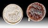 Sasanian Agate Stamp Seal Bead with Ibex
