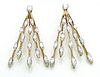 14k Gold 5.00TCW VS/G-H Diamond Earrings 1.5" L