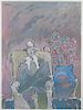 Peter Max Serigraph Man with Flowers