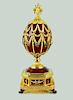  Faberge Enameled Imperial Sterling Gilt Silver .925 Eagle egg by the Franklin Mint