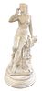 Large French Carved Marble Maiden