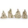 (4 Pc) Lot of White Porcelain Buddha Figurines