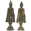 (2) Indonesian Standing Bronze Buddhas