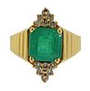 14k Gold Diamond Emerald Ring 
