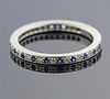 Tiffany &amp; Co Platinum Diamond Sapphire Wedding Band Ring 