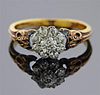 Antique 18K Gold Diamond Flower Ring