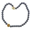Angela Cummings Hematite Bead 18k Gold Necklace 