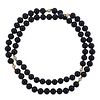 14K Gold Pearl Onyx Bead Necklace