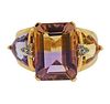 14K Gold Diamond Ametrine Ring