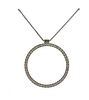 14K Gold Diamond Open Circle Pendant Necklace