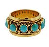 Vintage 14k Gold Turquoise Band Ring 