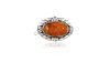Antique Georg Jensen Brooch With Large Amber Stone