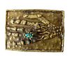 Pal Kepenyes Bronze Turquoise Mexican Surrealist Curiosity Hand Belt Buckle