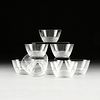 EIGHT LALIQUE DESSERT BOWLS, IN THE "PHALSBOURG" AND "SAINT-HUBERT" PATTERNS, FRANCE, MID/LATE 20TH CENTURY,